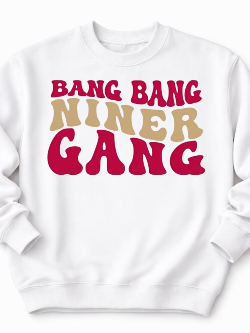 49ers Football Women’s Custom White Crewneck Sweatshirt Trendy